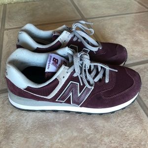 Burgundy women’s 574 New Balance size 8.5